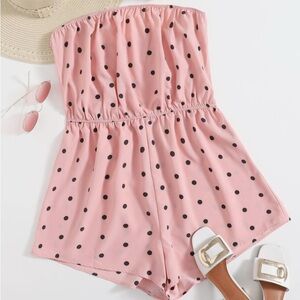 Plus Polka Dot Tube Romper